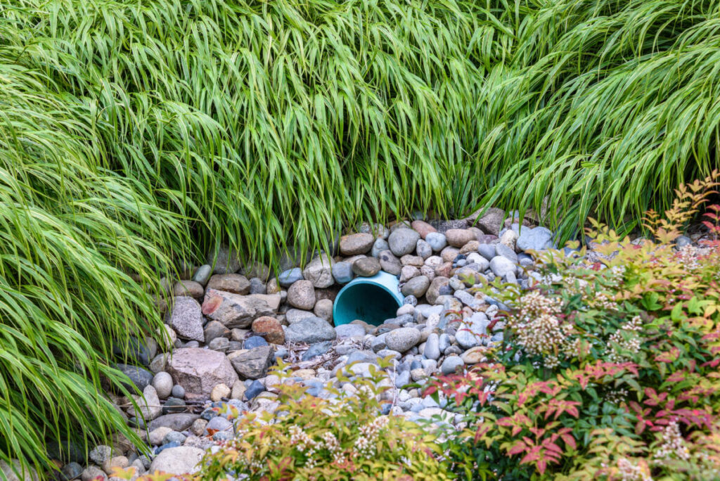 using drain pipe to properly drain a landscape