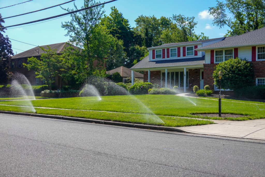 Landscape irrigation upgrade with built-in sprinklers