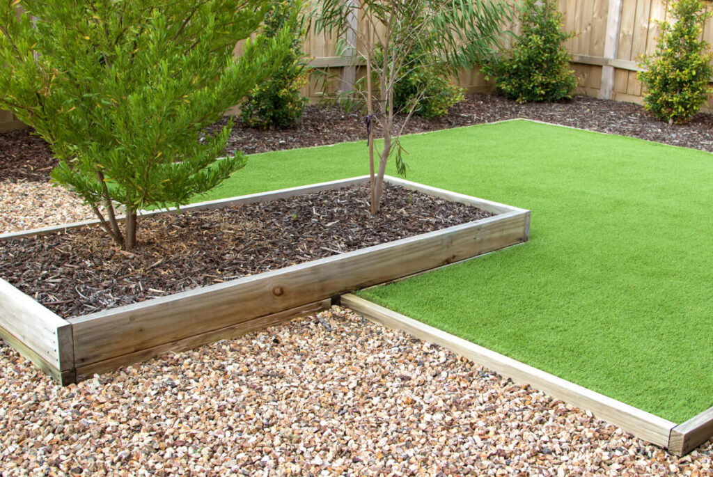 cost of artificial grass next to gravel