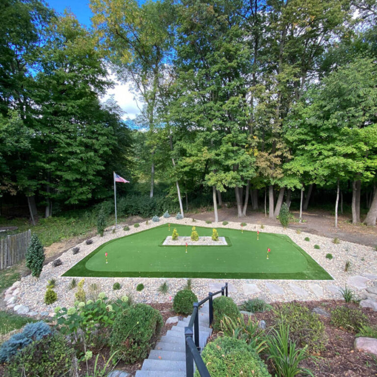 finished putting green installation